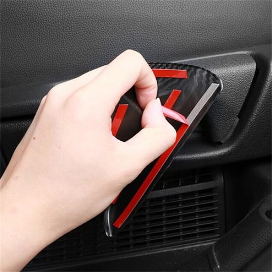 Carbon Fiber 2X Car Rear Seat Handle Cover Trim For Toyota Highlander 2021-2024