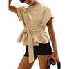 Lady's New Summer Loose Round-neck Lace-up Bow-front Hoodie