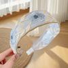 Elegant French-Style Embroidered Floral Wide-Brimmed Headband for Women, Suitable for Summer Outings, Beach Decorations, and Can Also 
