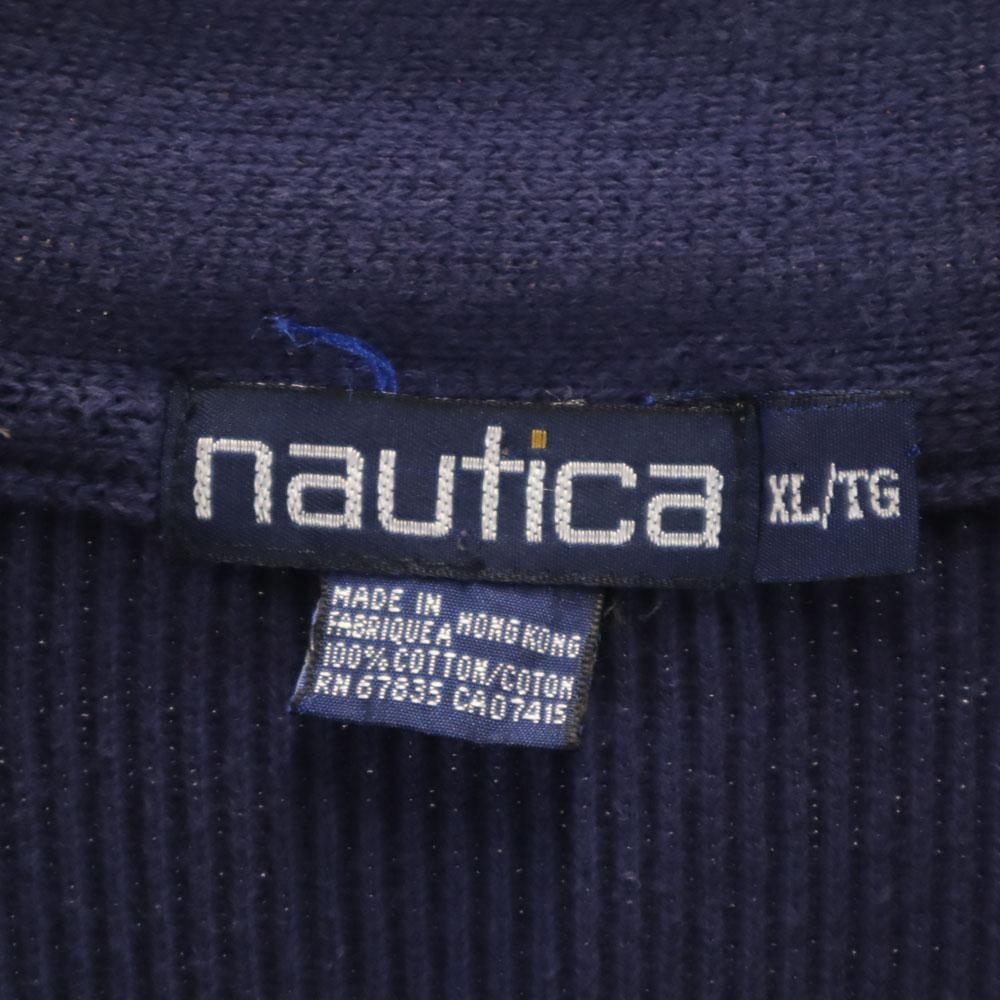 NAUTICA 90s Old Tilden Long sleeve V neck sweater XL Navy knit Men's Used