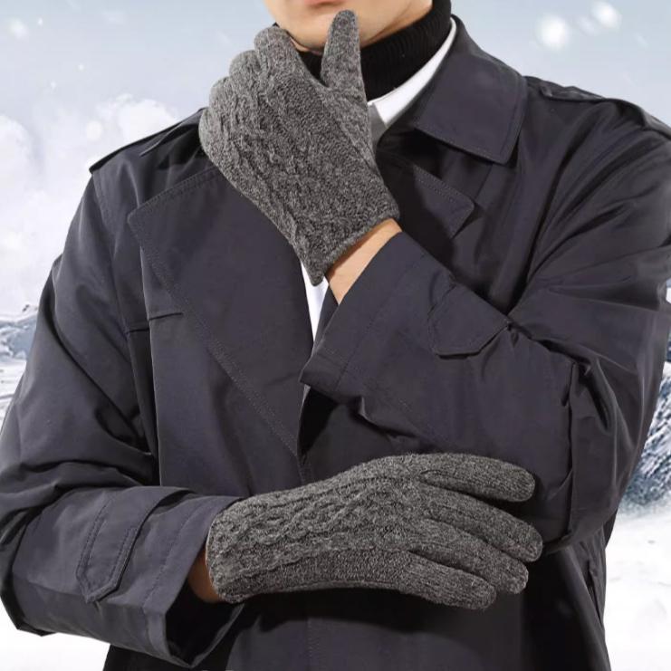 Cashmere Gloves, Autumn and Winter Touch Screen Gloves Outdoor Couple Gloves Warm Cycling Gloves Five Finger Velvet Gloves Wool Gloves