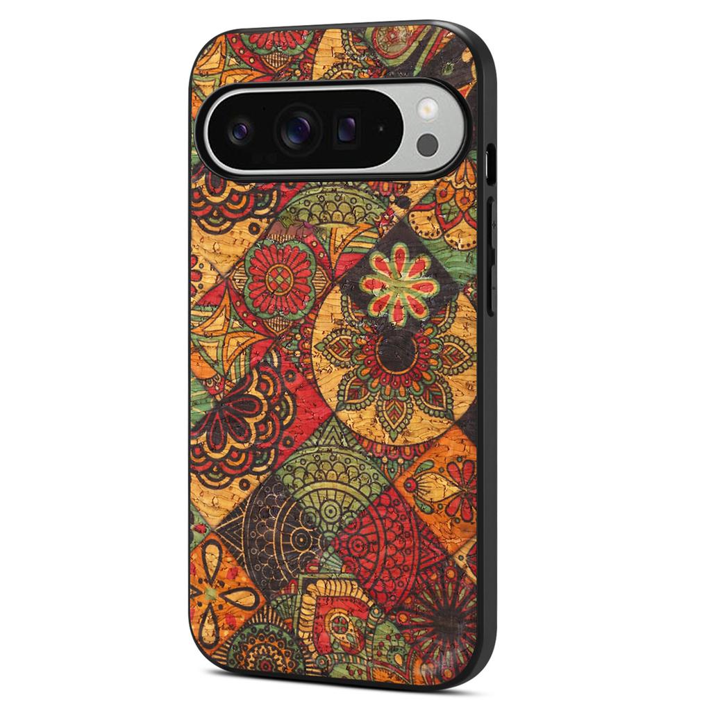 For Google Pixel 10 Pro XL Case Flower Print PU Leather+PC+TPU Phone Cover