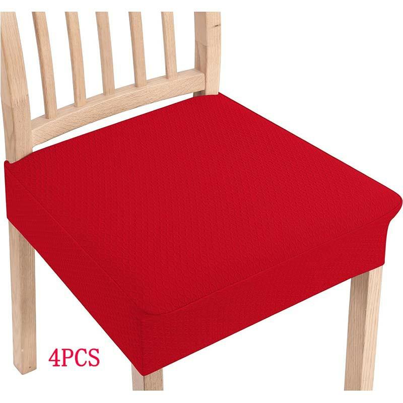 4PC Chair Covers Universal Stretch Elastic Seat Protector for Home Dining Room Chairs Use Machine Washable and Fabric Decor красный 20990₽