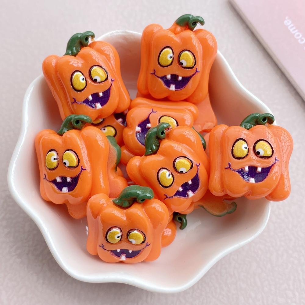 8Pcs New Models Resin Cute Cartoon Halloween Series Flat Bottom Scrapbook Diy Jewelry Hair Clips Phone Case Ornament Accessories