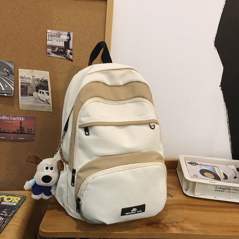 Schoolbag College Style School Bag Male College Student Fashion Junior High School Student Class Backpack Female Simple Large Capacity Backpack Tide