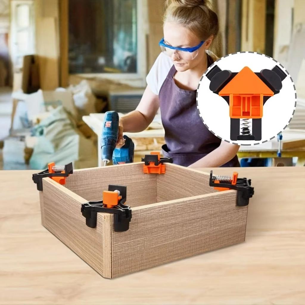 1PC 4PCS 90 Degree Corner Clamps Wood Working Tools Right Angle Clamps Clip Clamp Tool for Woodworking Corner Clip Fixer Corner