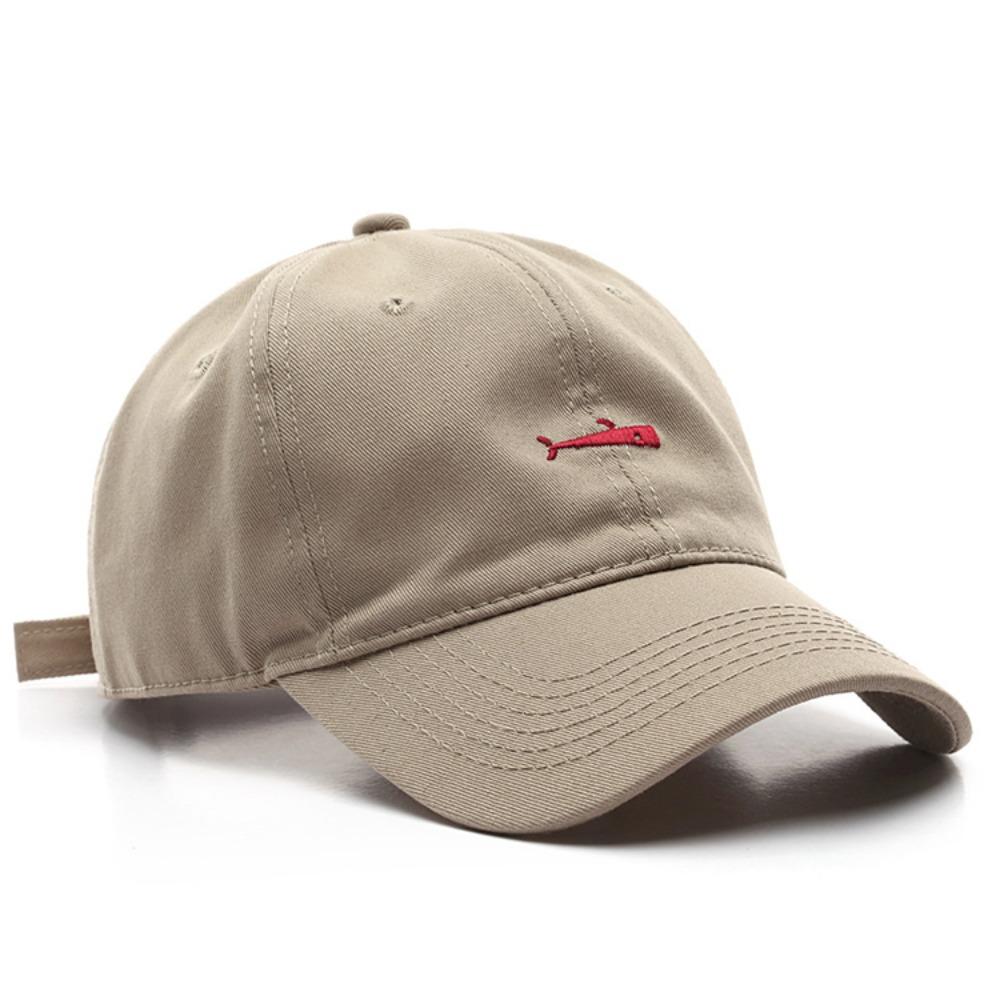 Men Cap Fish Embroidery Japanese Style Harajuku Baseball Caps Snapback Dad Caps Women Fitted Hat Beige