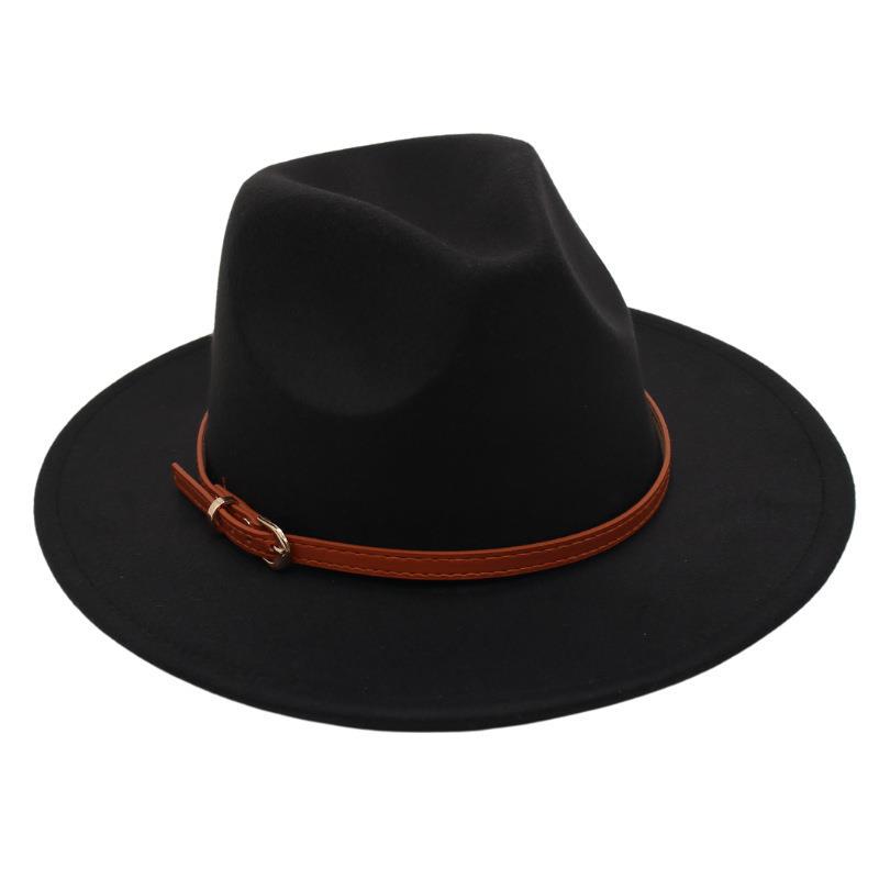 Gürtelschnalle Nostalgisches Zylinder-Modell Jazzhut Männer und Frauen Temperament Filzhut Eleganter Wollhut