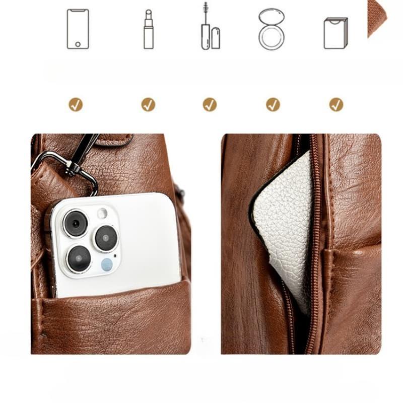 Mochila de Hombro Vintage Grande para Mujer
