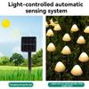 Pilz Solar Lichterkette mit Gartenstab, IP65 Wasserdichte Lichterkette mit 10/20 LEDs, Dekorative Lampe für Außen Garten Hof Terrasse Weg Rasen