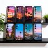 Handyhülle „Sunset“ für Samsung Galaxy A73, A72, A71, A70, A53, A52, A51 und weitere Modelle – Weiche, schwarze Hülle