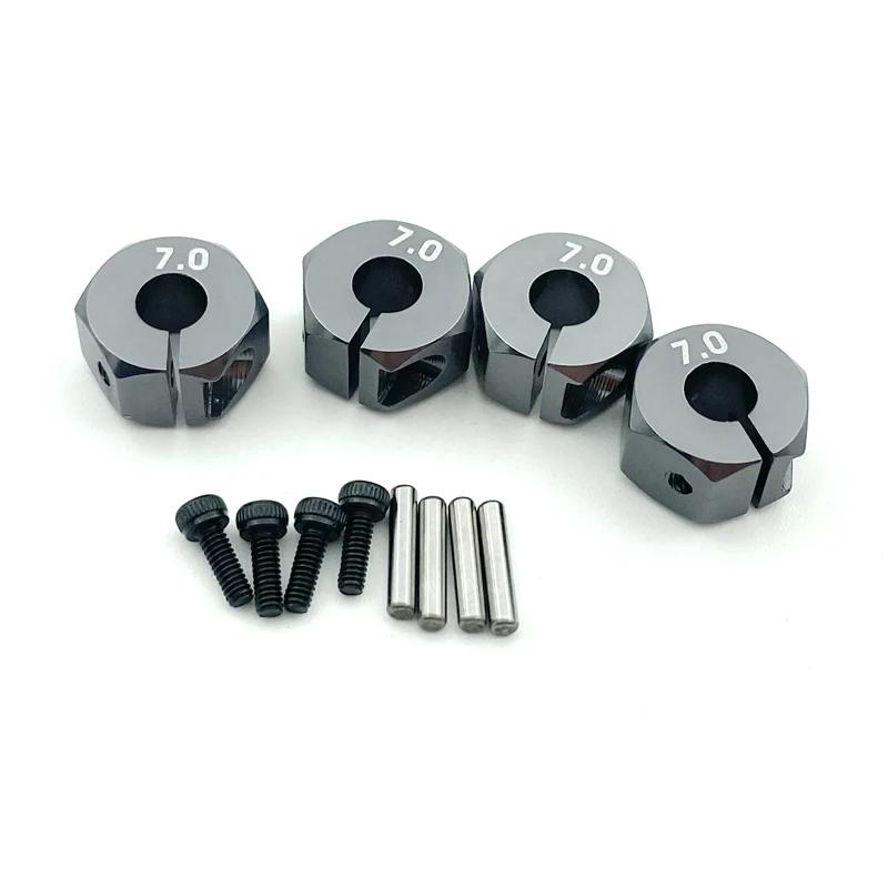 4 Pcs Aluminum 5/6/7mm Thickness Wheel Hex 12mm Drive Hubs With Pins Screws For RC Car Crawler Trucks HSP Tamiya Traxxas Slash
