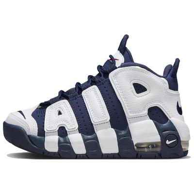 Air More Uptempo PS Olympijská Biela Metalická Zlatá Univerzitná Červená Polnočná Modrá Detské Topánky FV5372-100