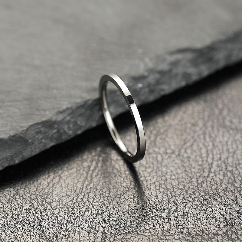 2mm Super Fine Stainless Steel Rings Japan Korea Fashion Flat Inside Spherical Titanium Ring Jewelry Accessories