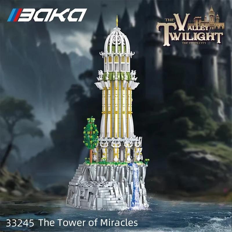 European Elf City Building Blocks Set Nine-in-one Giant Palace Models Bricks Desktop Decoration Diy Toys For Kids Holiday Gifts