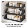 Versatile Freestanding Storage Rack with Raised Rails Space-Efficient Mesh Shelf