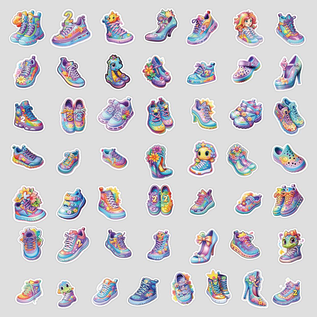 50 Rainbow Shoes Series Graffiti Stickers DIY Stationery Stickers Water Cup Computer Suitcase Waterproof Decorative Stickers