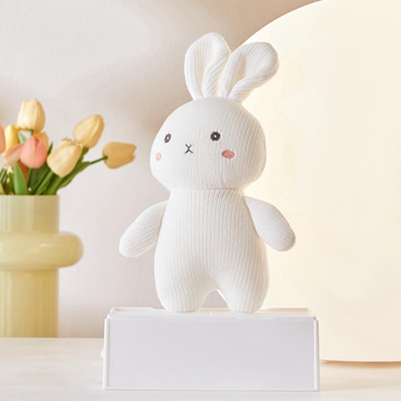 Korea Ins Rabbit Elephant Unicorn Plush Toy Bell Cute Baby Soothing Doll Knitted High Quality Gift For Kids
