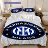 Emblema Inter Milan Sfondo Astratto Set da tre pezzi (1 * copripiumino + 2 * federa, senza nucleo) Copripiumino e federa Set biancheria da letto