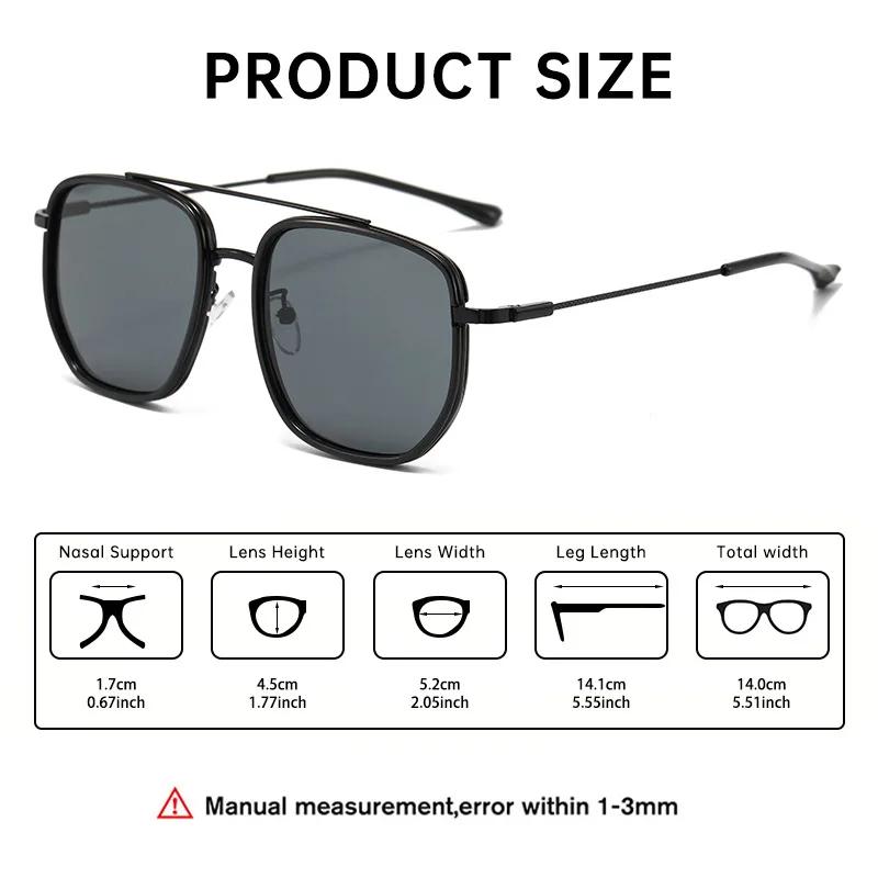 1PC Fashion Large Frame Metal Sunglasses for Men and Women with High Quality  New Driving Sunglasses UV400 Gafas De Sol