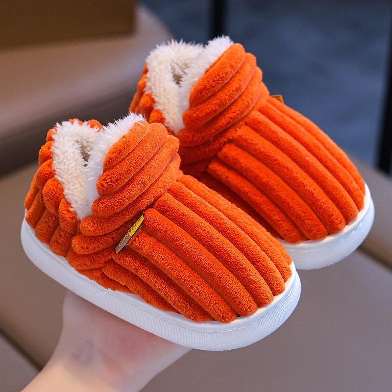 

Зимние хлопковые тапочки для детей от 1 до 3 лет, теплая домашняя обувь на меху 32/33 (20CM for 7-8 years)