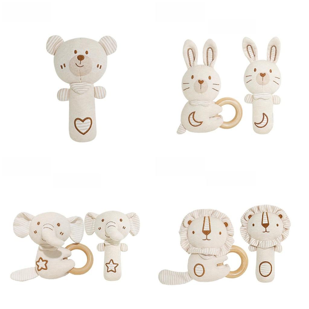 Baby Organic Cotton Rattle Set With Grasping And Soothing Features For Newborns