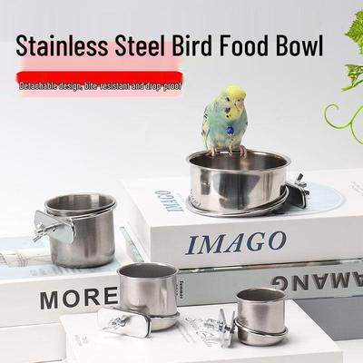 Stainless Steel Bird Feeder: Peony Tiger Peony for Cockatiels, Larks, Thrushes, and Mynas