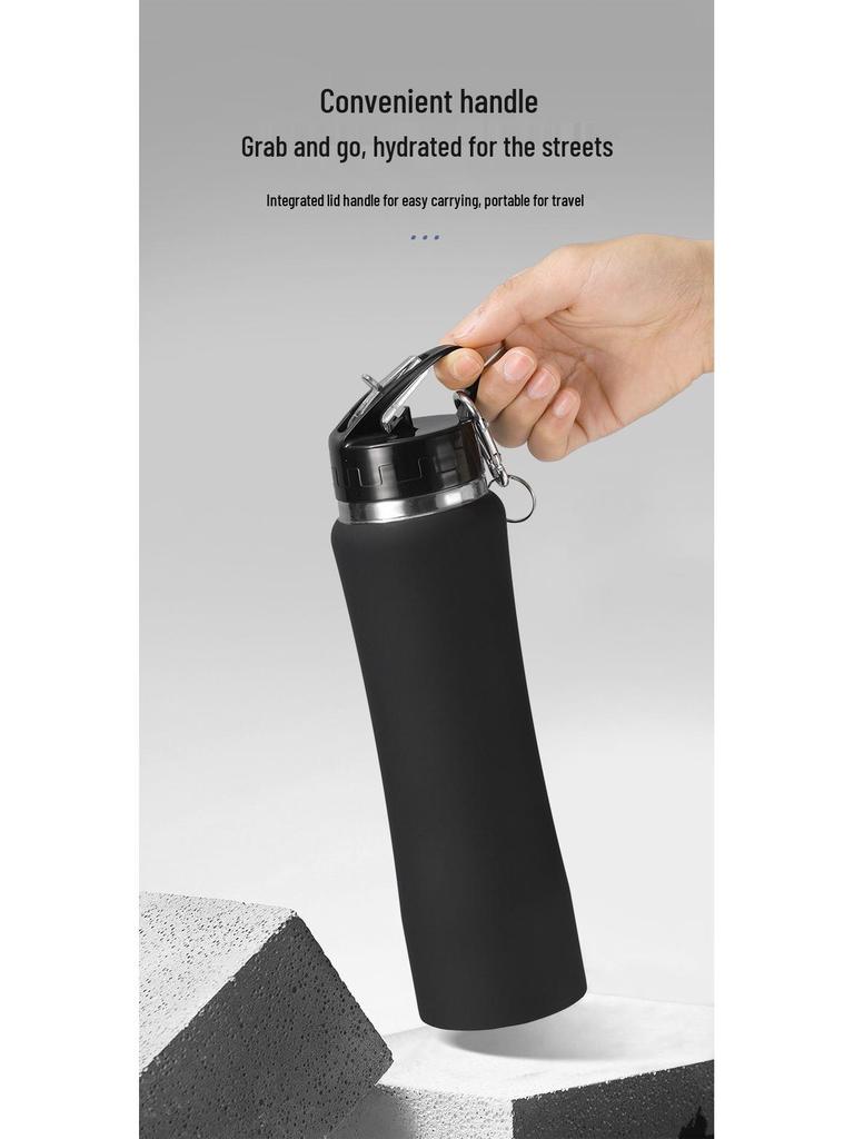 304 Edelstahl Schlanke Taille Reise-Thermosbecher - Großes Fassungsvermögen, doppelwandiges Strohhalm-Design