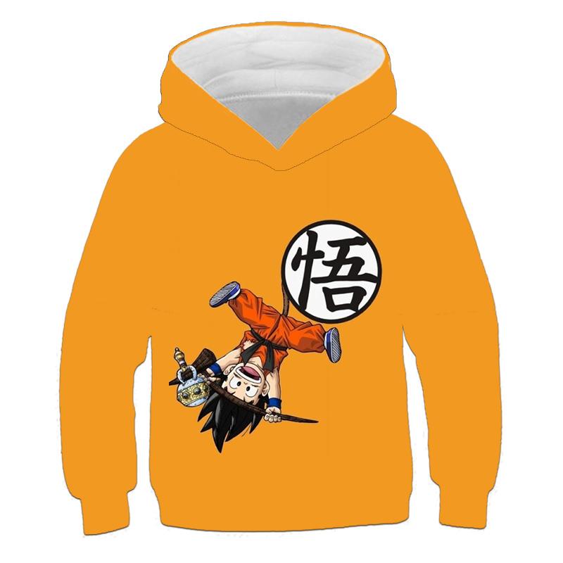 3-12Y Girls Anime Top Long Sleeve Kids Boys Dragon Ball Z Graphic Autumn Child Sweatshirt Hoodies Spring Children's Soft Clothes