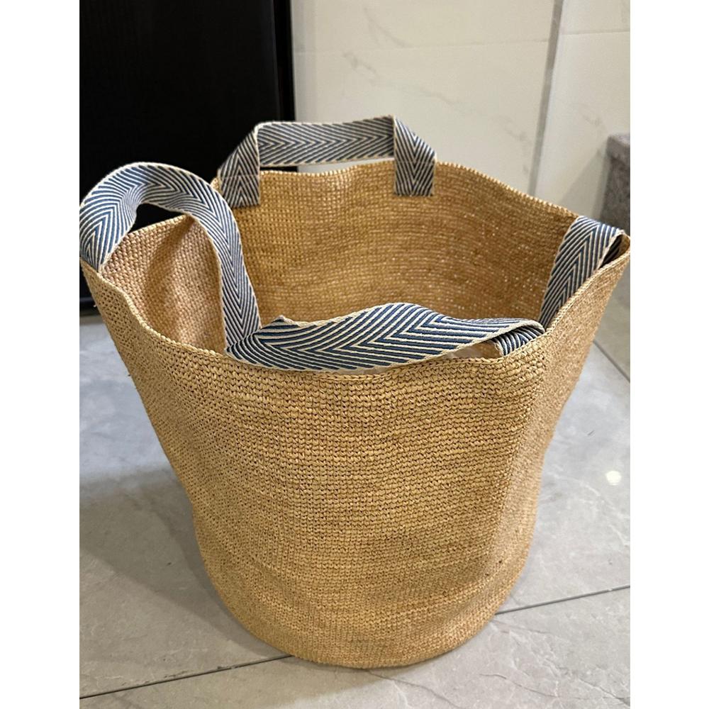 Summer Raffia Straw Bag Large Capacity Woven Beach Bags for Women Handbag Bohemian Rattan Tote Shoulder Bag Travel Basket Bags