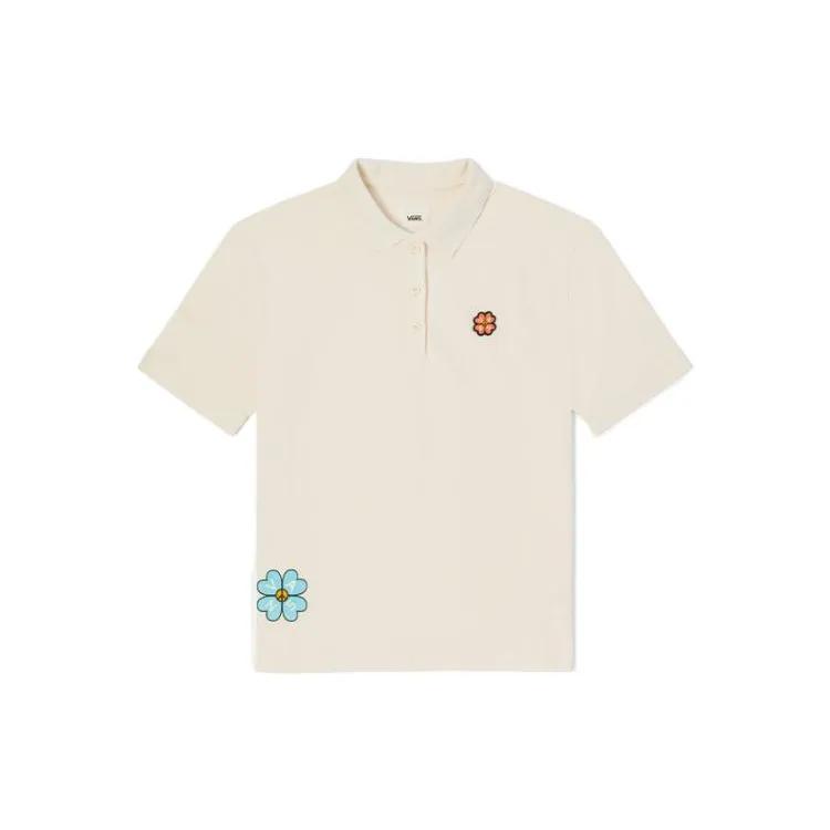 Vans Polo Shirts Women's Ecru Polo Collar Moderate Straight Fit (Unisex) Polo Shirts VN0A7TP13KS
