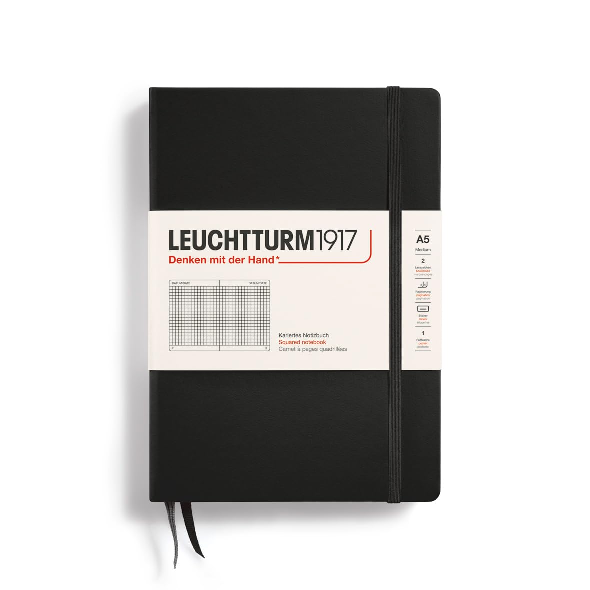 

Leuchtturm Note A5 Graph Black 315928 Genuine Imported Product чорний