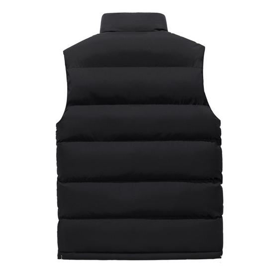 Männer Herbst Winter Einfarbig Weste Mantel Stehkragen Ärmellose Wasser-Beständig Außen Zipper Knopfleiste Puffer Weste
