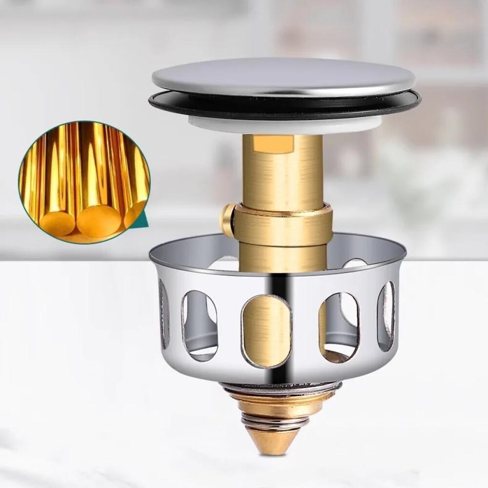 Basin Drains Universal Metal Filter Valve Pop-up Drainer Waste Stopper Bathtub Strainer Plug Hair Catchers Bathroom Accessories