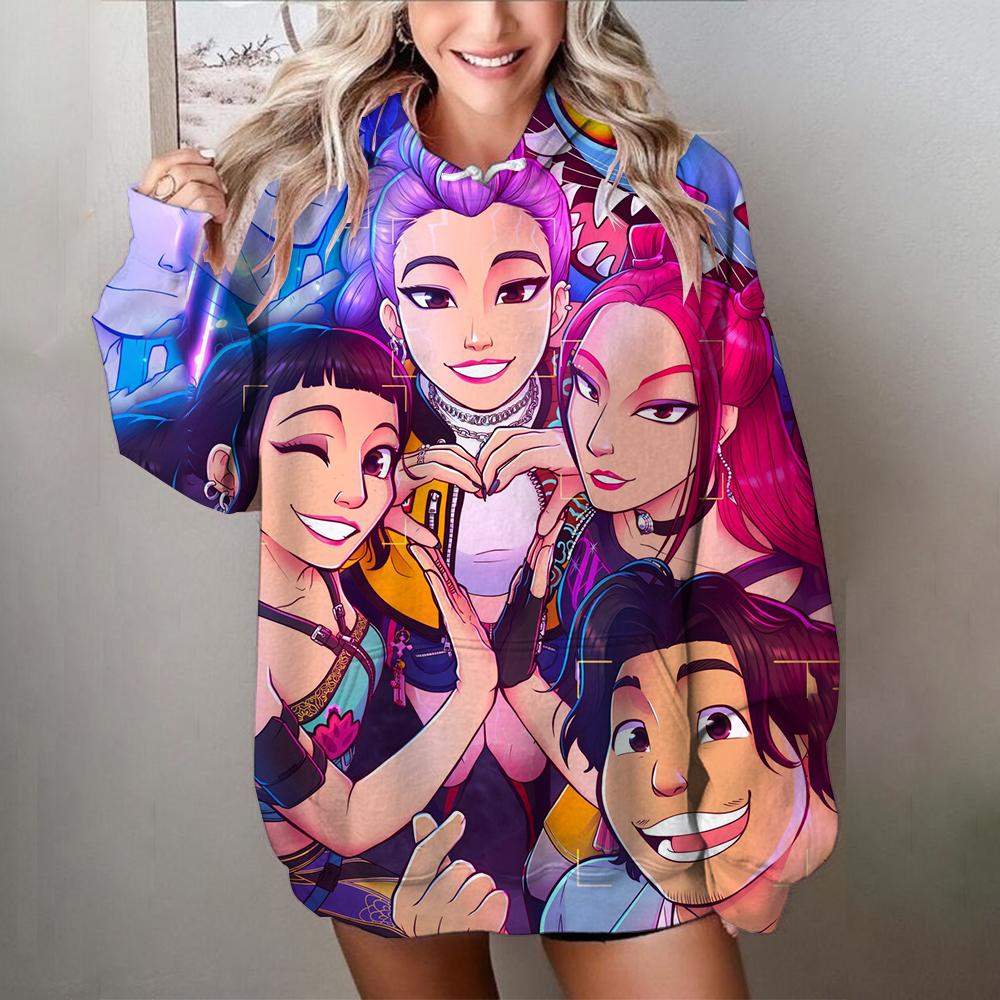 Women's Hoodie KPop Demon Hunters Sweatshirt Hood Casual Personalized Street Wear Vacation Wearing