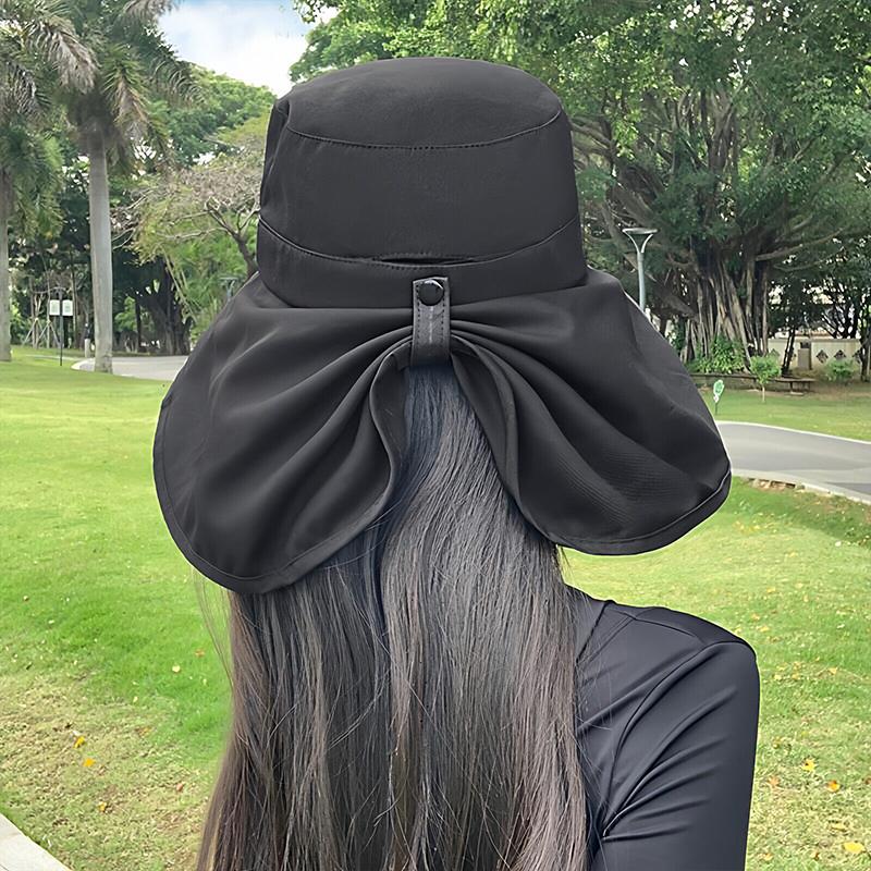 UPF50+ Womens Sun Hat Summer Ponytail Opening Wide Brim Foldable Travel Beach Fishermans Hat for Outdoor Activities