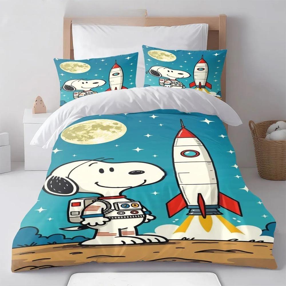 Cartoon Dog Duvet Cover Pillowcase Snoopy Bedding Set Adult Boy Girl Bedroom Decoration Children Gift Single Double Size