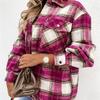 Plaid Women Shirt Autumn Loose Long Sleeve Single Breasted Pocket Female Retro Casual Lady Chemise