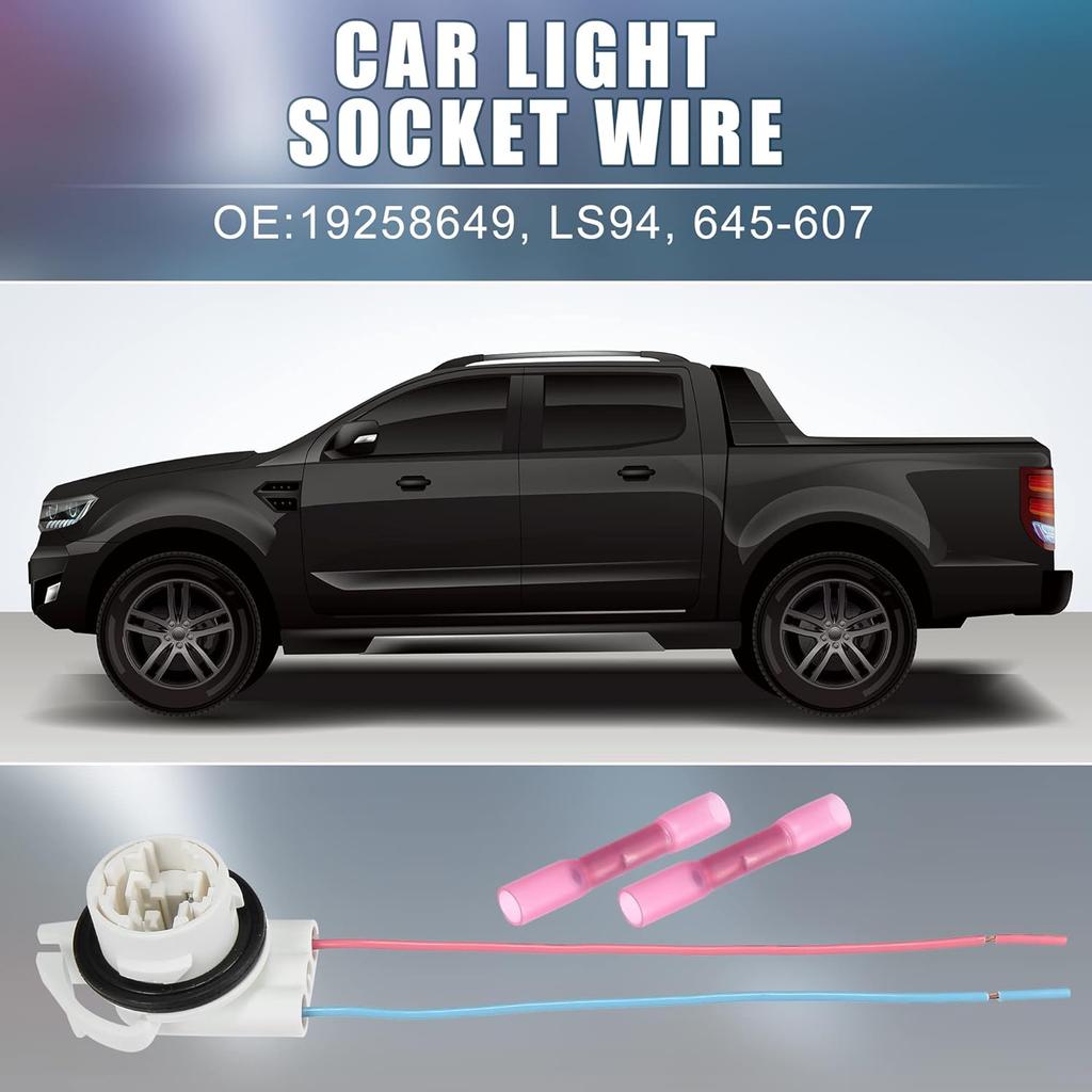 Car Light Socket Wire Harness Pigtail Socket 19258649 LS94 645-607 Daytime Running Lights Turn Signal Lamp Brake Light Socket for 3157 4114 4157
