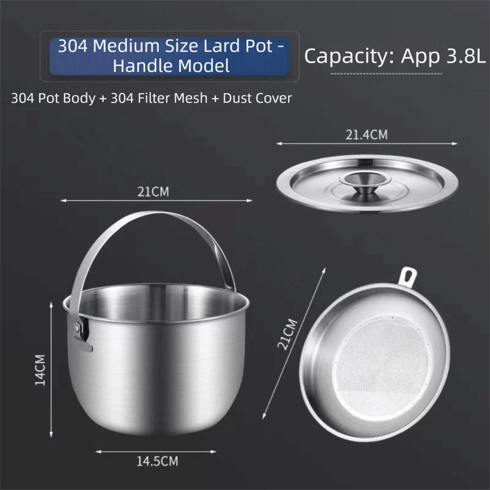 New Stainless Steel Oil Filter Pot Storage Container Large Capacity Cooking Oil Strainer Multi-Purpose Filter Tank Home Use