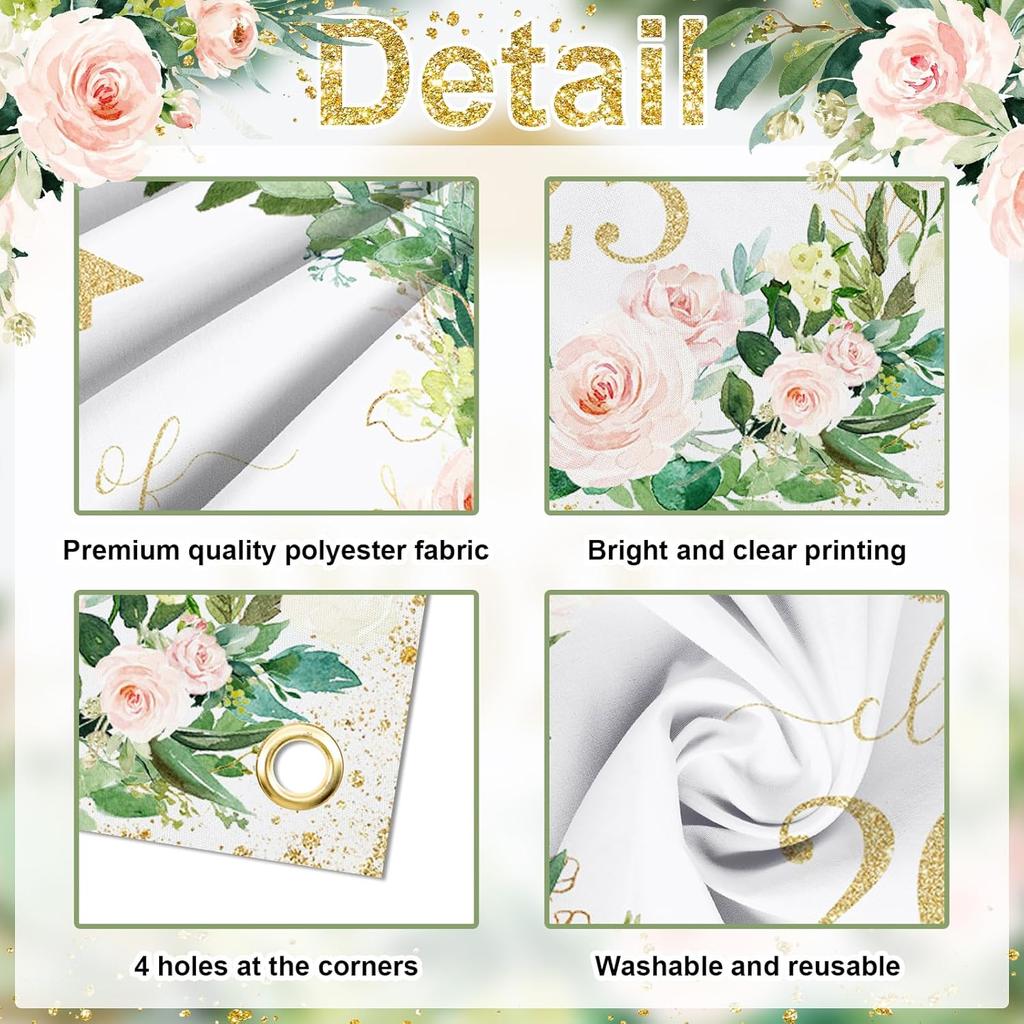 Avezano Floral Graduation Backdrop Flower Garland Graduation Party Decorations 2025 Congrats Grad Class of 2025 Photoshoot Background Prom Party