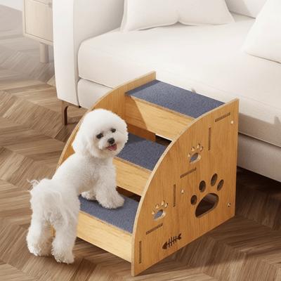 Escaleras de Madera Resistentes para Perros Escalera Antideslizante para Mascotas Montaje Fácil Escalera para Perros Seguridad Articular para Mascotas