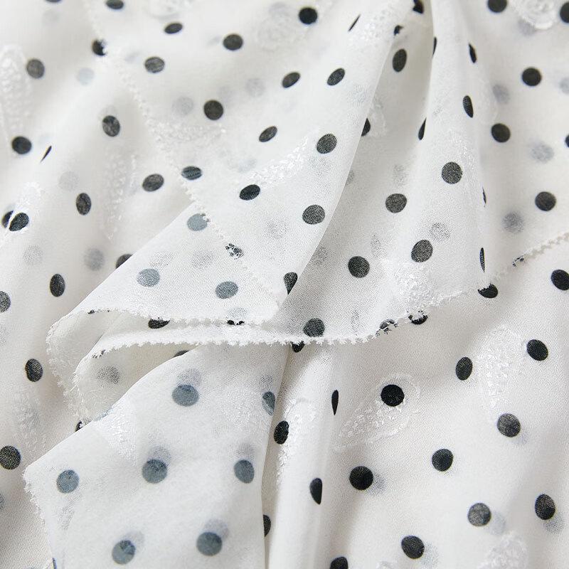 Women's French Style Ruffle Polka Dot Blouse
