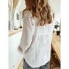 2025 European & American Style Casual Linen Long Sleeve Solid Color Shirt - Spring & Autumn Collection