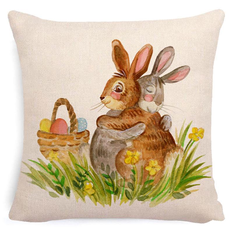 Pillowcase Easter Pillowcase Cartoon Truck Garland Rabbit Egg Animal Plaid