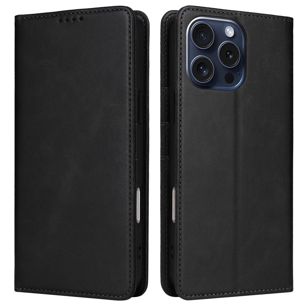 For iPhone 15 Pro Case RFID Blocking Phone Leather Cover Magnetic Closing