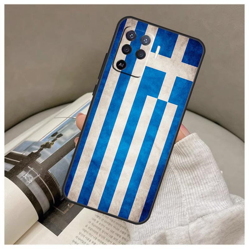 Greece Greek Flag Case For Oppo A17 A57 A77 A40 A78 A54 A74 A94 A76 A16 A96 A18 A60 A80 A38 A58 A98 A15 A5 Pro