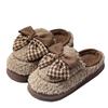Bow cotton slippers autumn and winter home interior 2025 new thick bottom warm, cool slippers outside