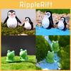Delightful Mini Frog And Penguin Father Son Ornament For Creative Micro Landscapes