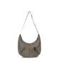 Leathery Split Nylon Crossbody Bag [Khaki Beige]